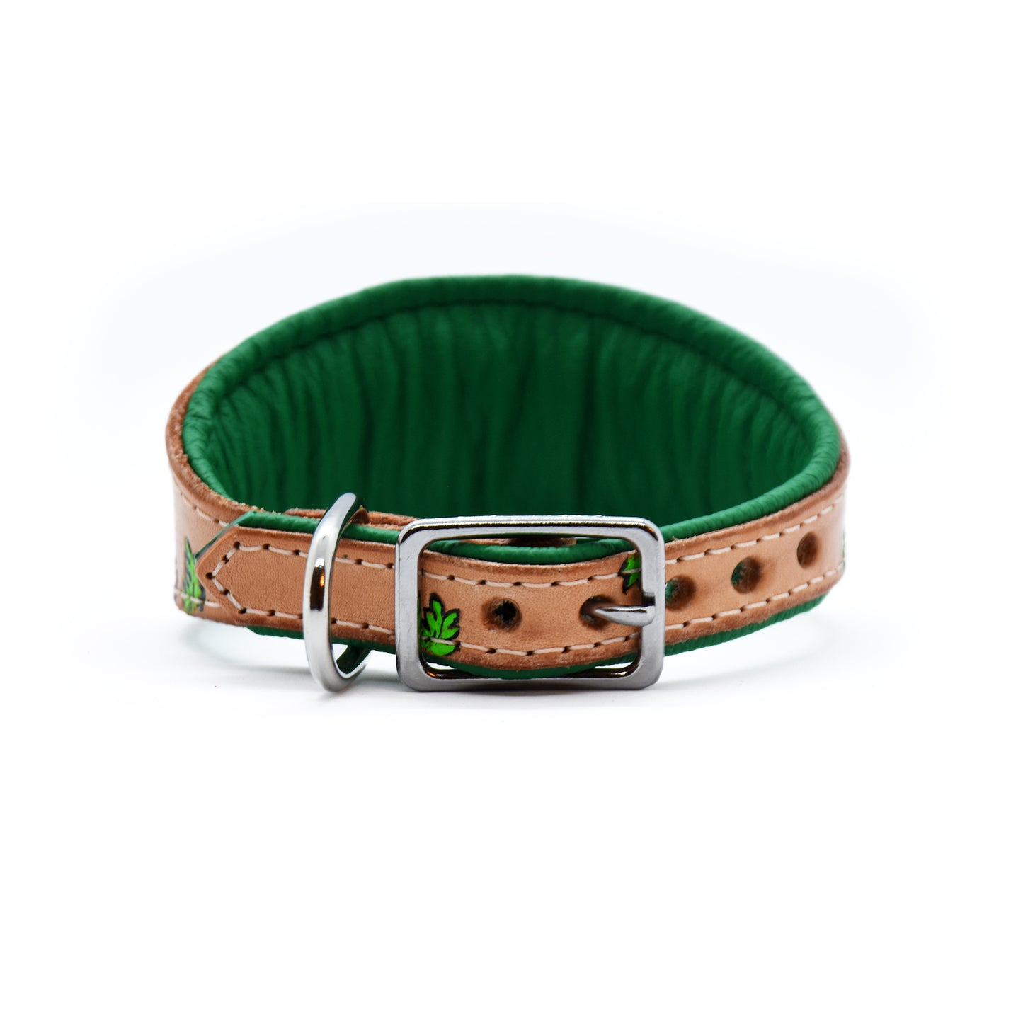 Halsband ROSES • Handgefertigtes, bemaltes Windhundhalsband aus Geschirrleder