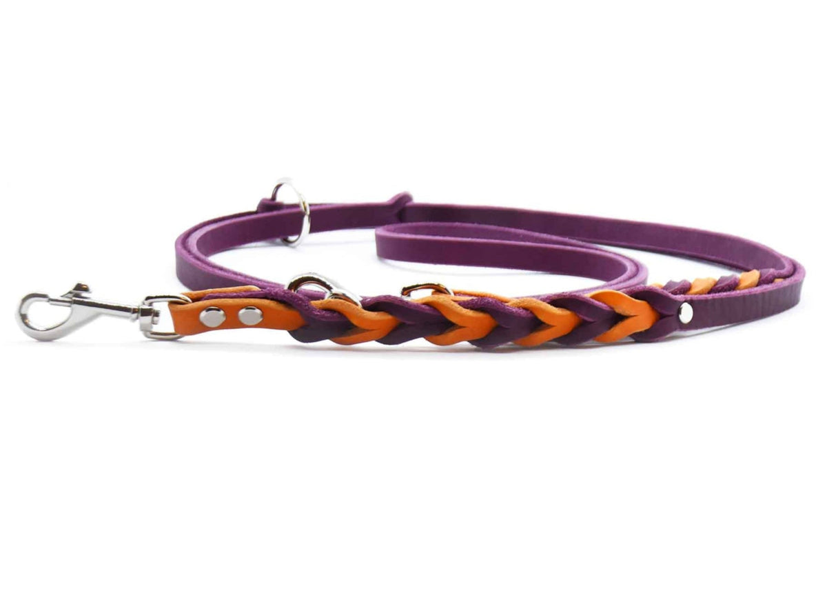 TWIN BRAID CLASSIC Fettlederleine | zweifarbige Hundeleine aus Fettleder