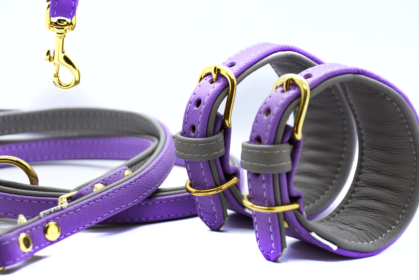 Premium Windhund Set aus Leder • Halsband & Leine handgemacht