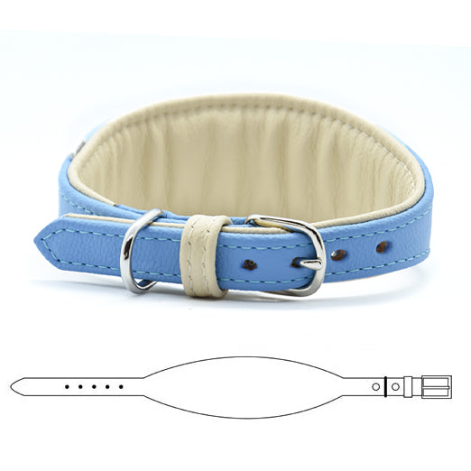 Gepolstertes Windhundhalsband aus Bio-Nappaleder in Wunschfarbe