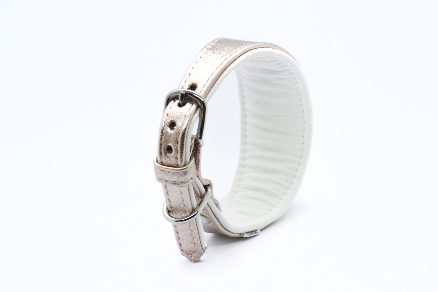 ROSÈ・Metallic・Ziegenleder・Hundehalsband