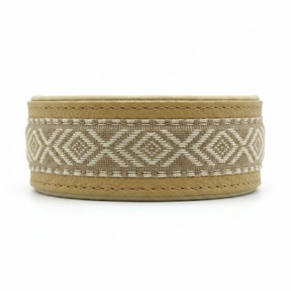 Windhundhalsband HAVANNA aus Nappaleder | Breites gepolstertes Lederhalsband