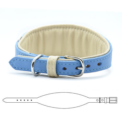 BASIC Windhundhalsband・Bio-Nappaleder・Maßgefertigt, gepolstert & breit