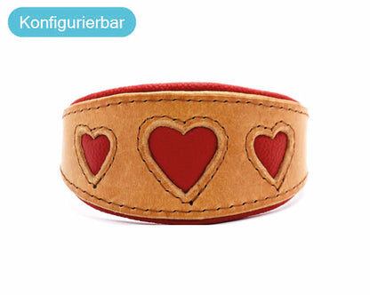 I WOOF YOU ♥ konfigurierbar ♥ Windhundhalsband Geschirrleder