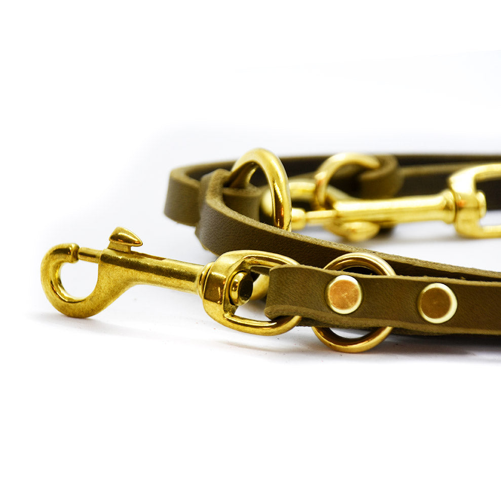 Fettlederleine in Premiumqualität, weiches Leder mit Patina-Look für Hundespaziergänge