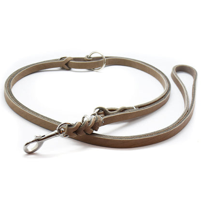 Lederleine für Hunde aus Fettleder 2 Meter verstellbar