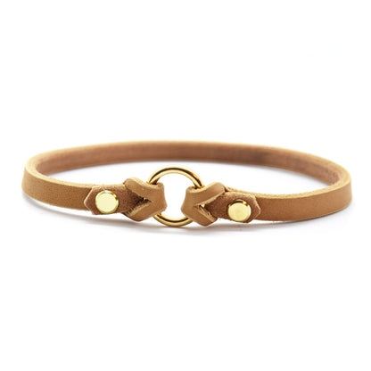 Markenhalsband aus Fettleder für Hunde in kamelfarben