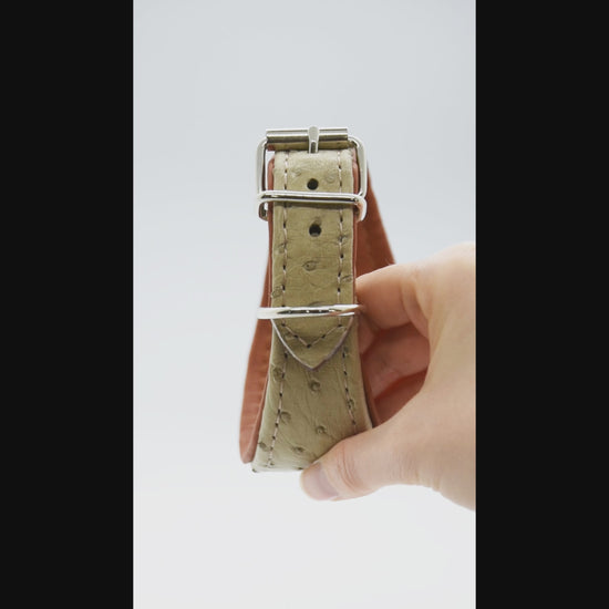 Hochwertiges Lederhalsband für Whippets aus Straußenleder