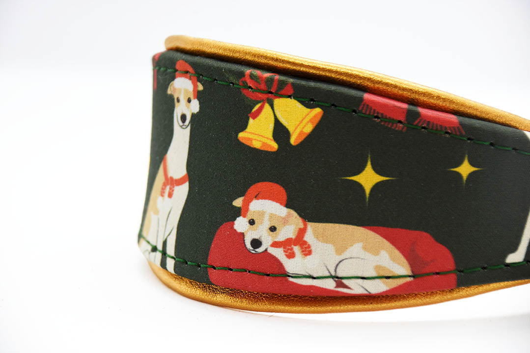 Weihnachtsedition 2026 Windhundhalsband mit festlichem Motiv